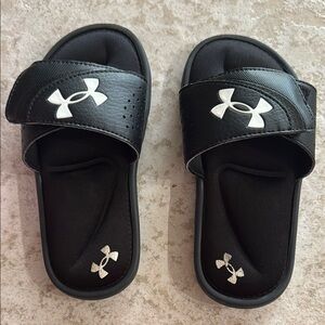 Under Armour Black Slide Sandals with Padded Strap